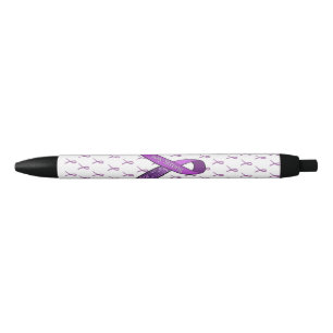 Noir Stylo à rubans de sensibilisation à la fibromyalgi