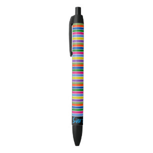 Noir Stylo alba de rayure d'arc-en-ciel de Saor de