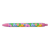Noir Stylo bille floral de ketmie tropicale (Devant)
