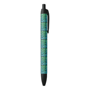 Noir Stylo bleu bleu Motif à noeud celtique