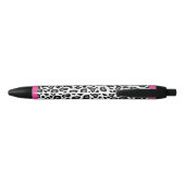 Noir Stylo Cadeau pour Enseignant avec Impression Léopa (Dos)