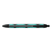 Noir Stylo Cadeau Rétro Cool Argyle Turquoise (Dos)