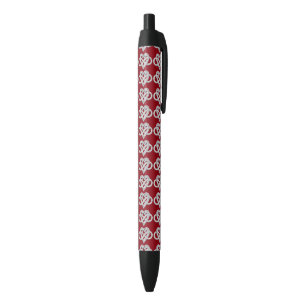 Noir Stylo cardiaque rouge infini