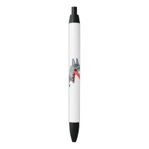 Noir Stylo Cartographié Loup Excité