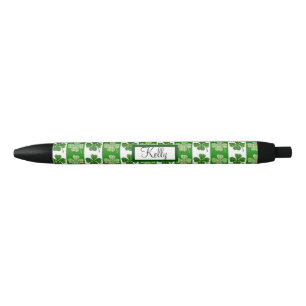 Noir Stylo chanceux vert et blanc irlandais nommé fait