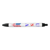 Noir Stylo Coeur Drapeau Usa (Devant)