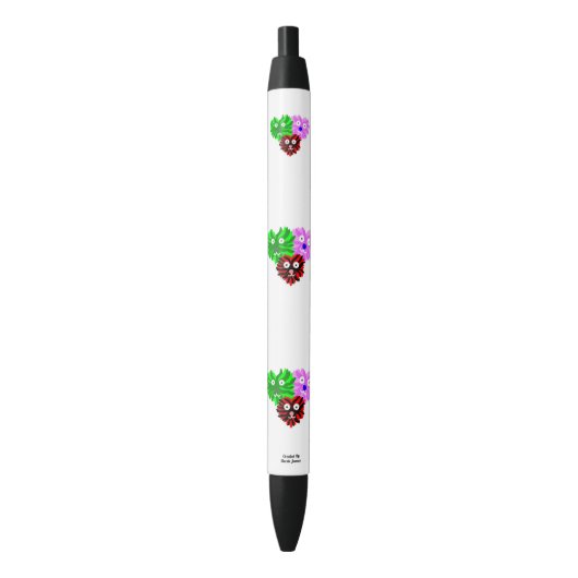 Noir Stylo Coeur Fuzzies (devant Vertical)