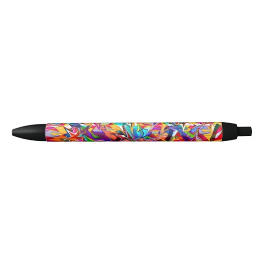 Noir Stylo coloré Trippy psychédélique frais (Devant)