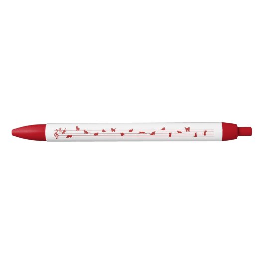 Noir Stylo conceptuel rouge de chanson de chat d'art (Devant)