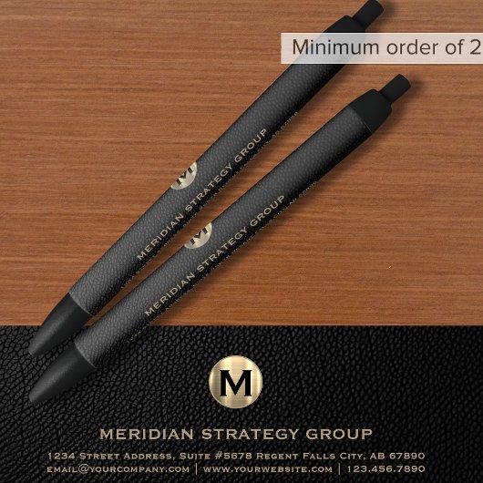 Noir Stylo d'affaires monogramme