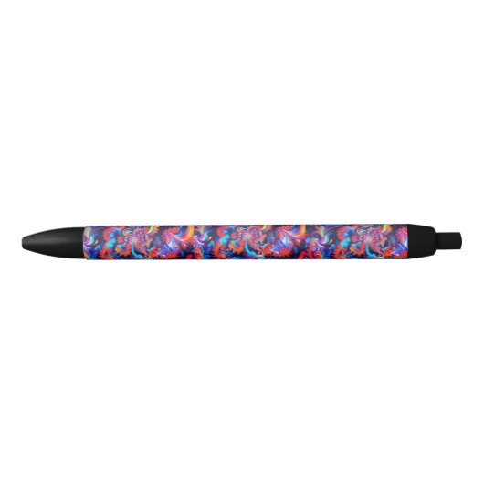 Noir Stylo d'art fractal vibrant (Devant)
