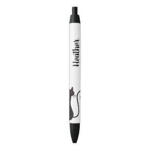 Noir Stylo de coeur de chat avec le nom