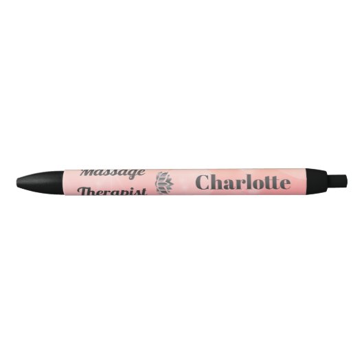 Noir Stylo de conception massothérapeute personnalisé (Devant)