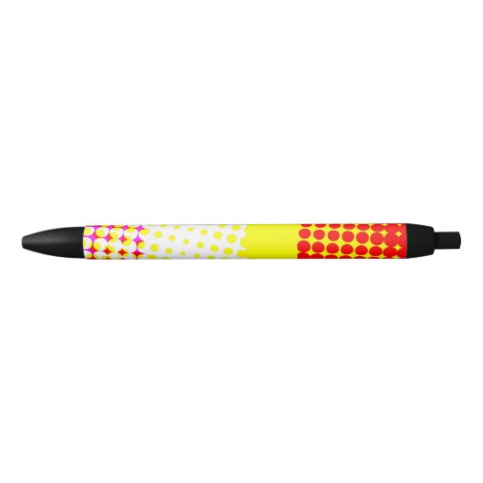 Noir Stylo de conception Motif de points de triage jaun (Devant)