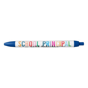 Noir Stylo de directeur d'école coloré avec nom personn