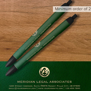 Noir Stylo de droit du logo or