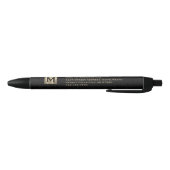 Noir Stylo de droit monogramme or (Bas)