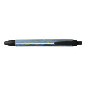 Noir Stylo de géode d'âge bleu marine moderne (Dos)