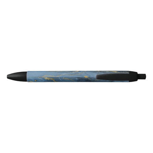 Noir Stylo de géode d'âge bleu marine moderne (Dos)