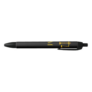 Noir Stylo de l'avocat Monogrammed Faux Gold