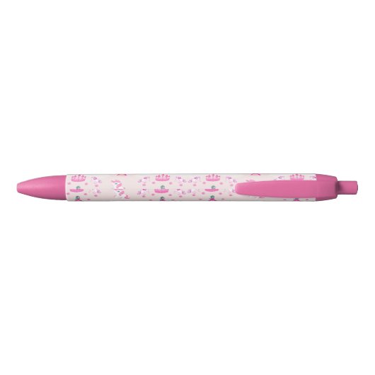 Noir Stylo de motif de princesse et de château (Dos)