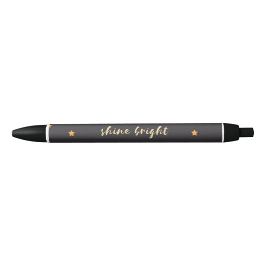 Noir Stylo de motivation étoilé simple (Devant)