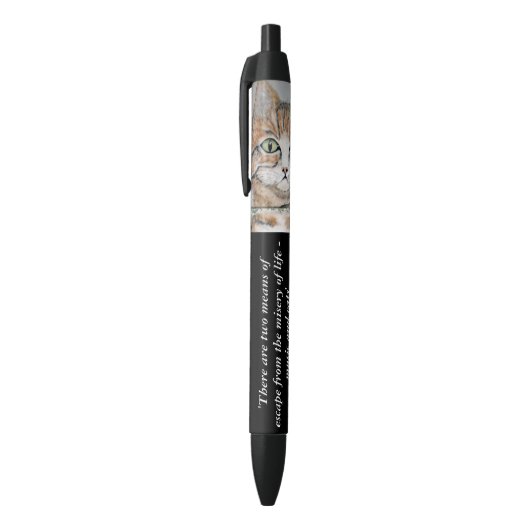 Noir Stylo de musique et de citation de chats (Haut (Vertical))