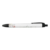 Noir Stylo de nom de script personnalisé Boho Fleurs sa (Haut)