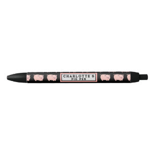 Noir Stylo de porc rose amusant