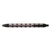 Noir Stylo de porc rose amusant (Dos)