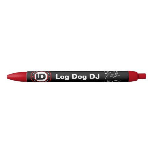 Noir Stylo de signature DJ pour chien de journal (Devant)