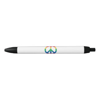 Noir Stylo de signe de paix d'arc-en-ciel