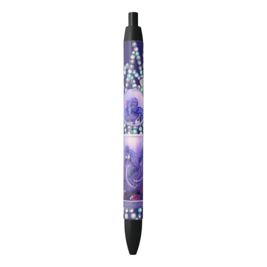 Noir Stylo de sirène d'océan violet (devant Vertical)