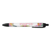 Noir Stylo de soins infirmiers floraux (Bas)