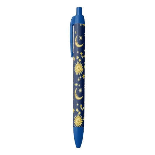 Noir Stylo de Sun, de lune et d'étoiles (Haut (Vertical))