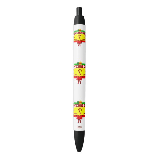 Noir Stylo de voeux de Noël (devant Vertical)