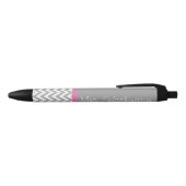 Noir Stylo d'écriture de l'enseignant rose et gris (Haut)