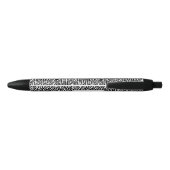 Noir Stylo d'écriture de zèbre (Dos)