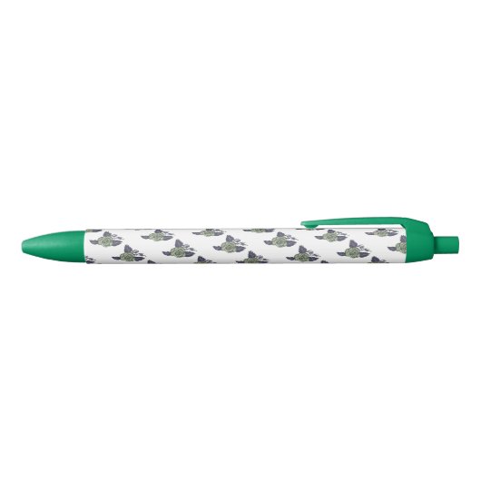 Noir Stylo d'écriture Rose vert foncé (Haut)