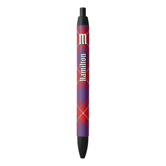 Noir Stylo d'encre Clan Hamilton Red Tartan (devant Vertical)