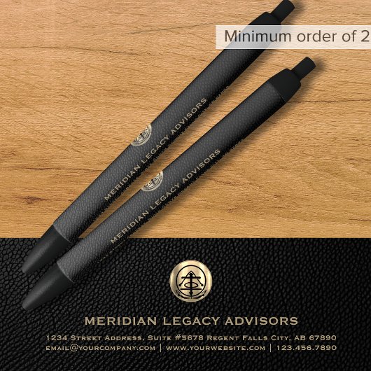 Noir Stylo d'encre classique pour logo or