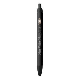 Noir Stylo d'encre Couronne personnalisée style Miss Am