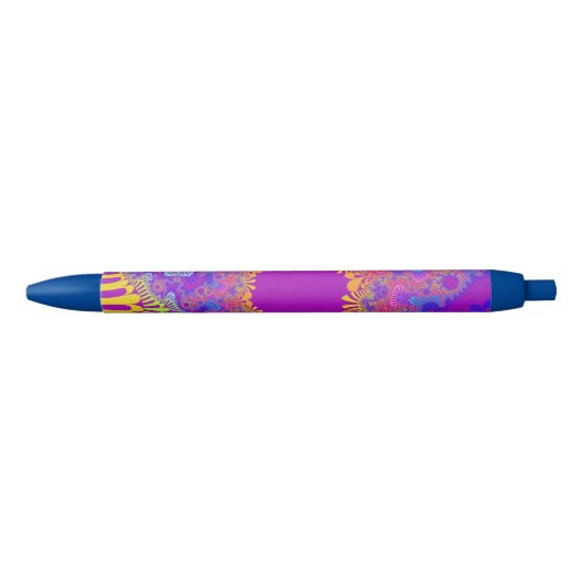 Noir Stylo d'encre de Sunburst Arc-en-ciel tropical per (Devant)