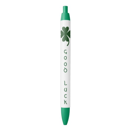 Noir Stylo d'encre de vert de shamrock de bonne chance (devant Vertical)