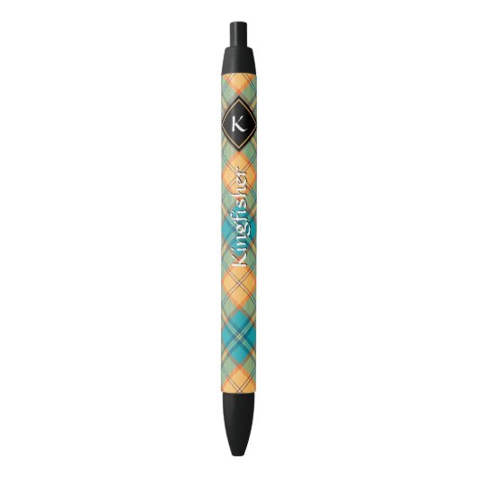 Noir Stylo d'encre Kingfisher Tartan (devant Vertical)