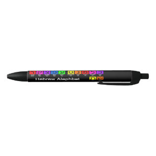 Noir Stylo d'encre noire en hébreu Alephbet