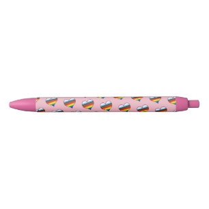 Noir Stylo d'encre noire Motif arc-en-ciel
