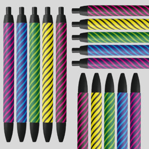 Noir Stylo d'encre noire Motif coloré