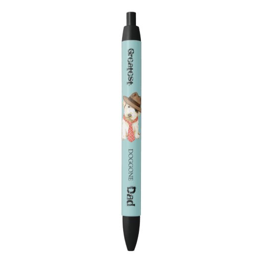 Noir Stylo d'encre noire Sealyham Terrier Papa (devant Vertical)