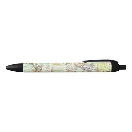 Noir Stylo d'impression de tampon de passeport (Haut)